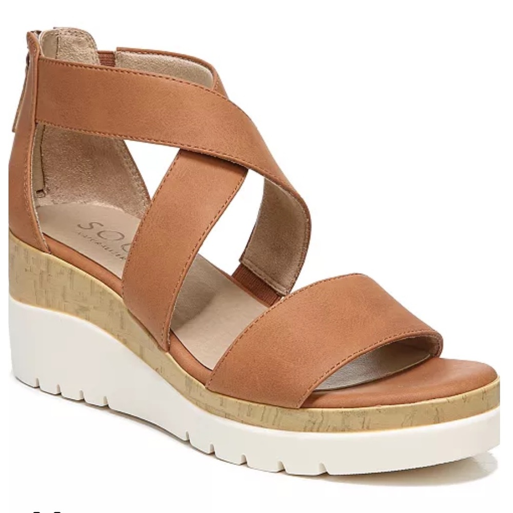 Naturalizer Good-times Comfort Wedge Sandal in Toffee - Size 8.5 Wide Width